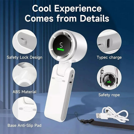 3-in-1 Fan, 5-speed, 1200mAh Rechargeable Lithium Battery, USB Charging, Travel Mini Fan 2026new