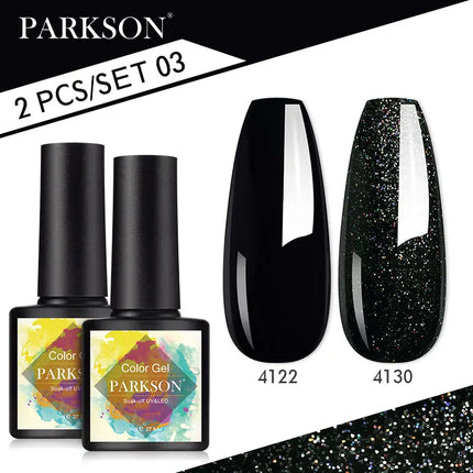 Parkson 2/3pcs Matte Top Coat Gel Nail Polish Kit Base Top Coat Set UV LED Nail Art Manicure Polish Primer Soak Off Nail Gel Set