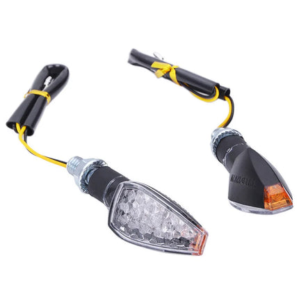 2 Pcs Universal 14 LED Lights 12V Motorcycle Flashing Turn Signal Rear Indicator Tail Light Yellow Light for Honda BMW Yamaha