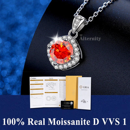Classic 4 Prong Moissanite Pendant for Couple Men Women Wedding Jewelry Necklace D Color Lab Diamond Luxury Fine Jewelry