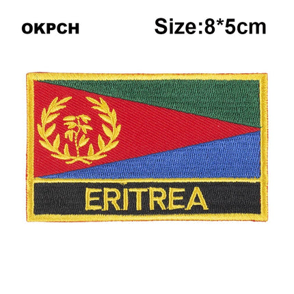 Dominican Rep. Flag Embroidery Patches Iron on Saw on Transfer patches Sewing Applications for Clothes in Home&Garden