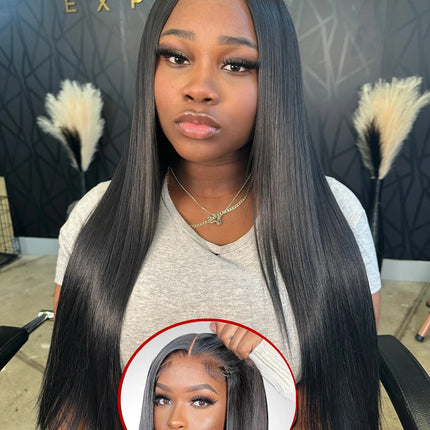 30 40 Inch 13x4 13x6 HD Transparent Bone Straight Lace Front Wigs 4x4 5x5 Glueless Wigs Human Hair For Black Women Brazilian