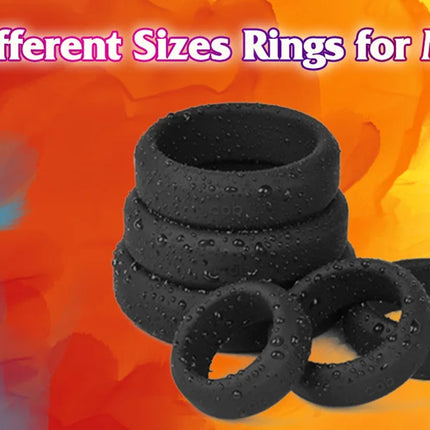 6 Pcs Male Penis Rings Cock Rings Sleeve Delay Ejaculation Silicone Beaded Time Lasting Erection Sex Toys For Men Adult Games