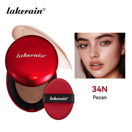 LAKERAIN 12 Color Red Shell Air Cushion Foundation Natural Coverage Lightweight Breathable Air Cushion Foundation