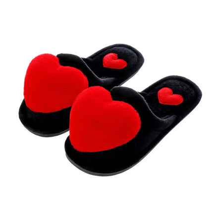 Autumn/winter Warm Cotton Slippers Women's Cartoon Peach Heart Design Floor Anti-slip Home Slippers For New Mothers