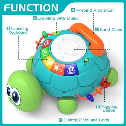 Baby 6-18 Months Music Turtle Crawling Light Sound Music Girl Boy Early Learning Educational Toys Infant Toddler Gifts