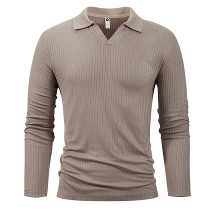 King Billion Cotton Long Sleeve T-Shirts Men T-shirt High Quality Slim V-neck Stripe Shirt Autumn Winter Male Top Tees Male
