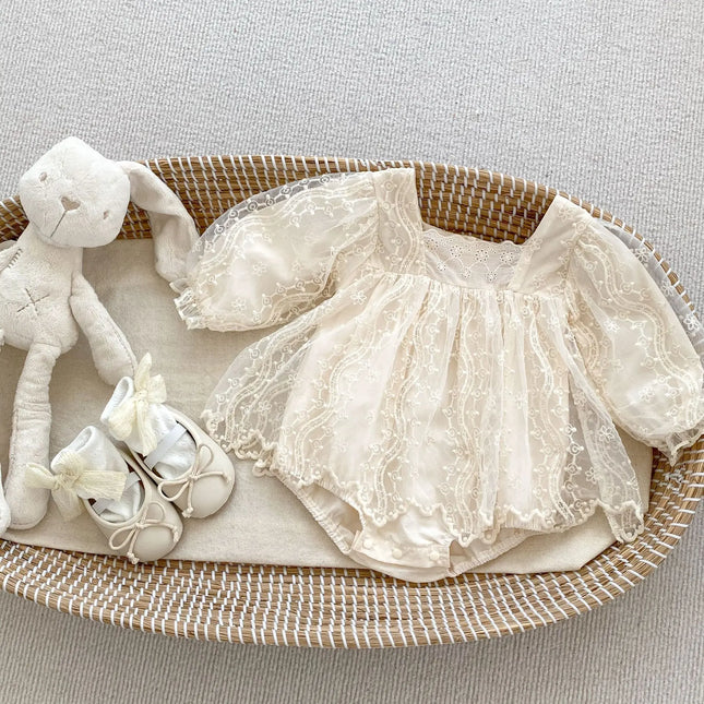 7006 Baby Lace Romper Longsleeve Princess Baby Girls Clothes Newborn Infant 0-6m Romper