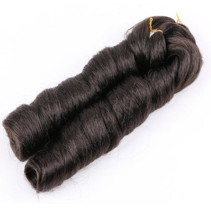 Full Star Ombre Brown Italian Curly Synthetic Braiding Hair Extensions Crochet Braids Bulk Hair Bundles Pre-Stretched Hair
