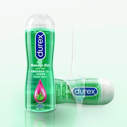 Durex 2in1 Sex Massage Aloe Vera Orgasm Lubricant Smooth Lube Water Based Oil Massage Gel 200ml Anal Intimate Good for Adult