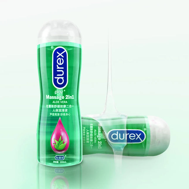 Durex 2in1 Sex Massage Aloe Vera Orgasm Lubricant Smooth Lube Water Based Oil Massage Gel 200ml Anal Intimate Good for Adult