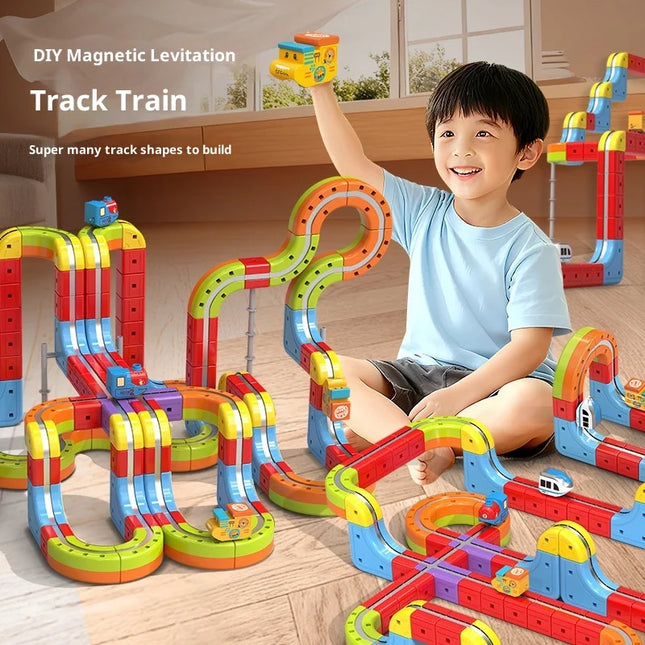 Magnetic Bullet Train Set For Kids With Electric Locomotive DIY Track Building Blocks STEM Educational Construction Toy Birthday