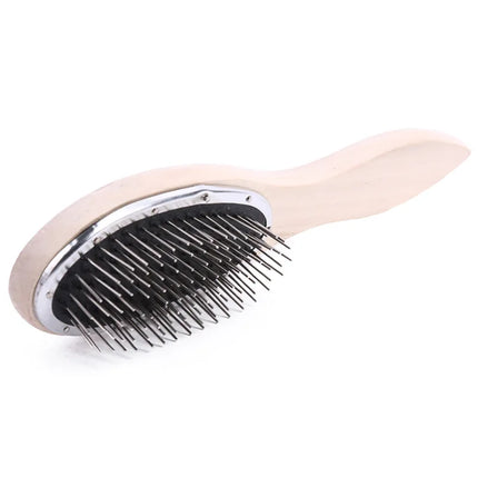 Wooden Hair Brush Hair Parting Comb Hair Brush for Wigs Anti Static Steel Comb for Tangle Hair Extensions Training