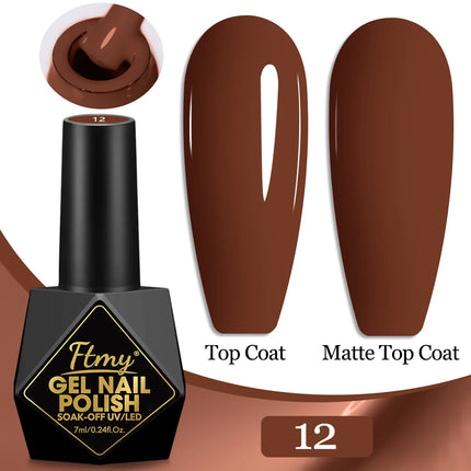 7ml Color Gel Polish Set Popular Series Nail Polish Smooth Texture Colorful Manicure UV LED Soak Off Nail Art Semi Permanent Shi