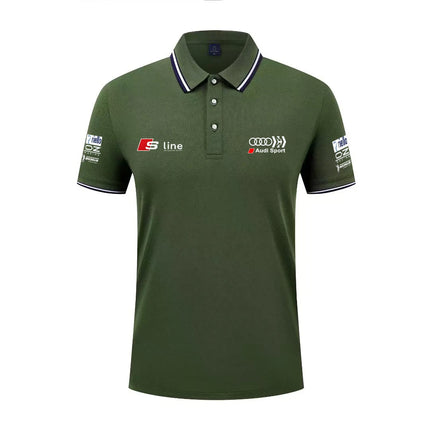 2026 Summer Trend Audi Printed Custom Car Modified Polo Shirt Men's Cotton Sleeveless T-Shirt Carro Personalizado Camisa Polo Ma