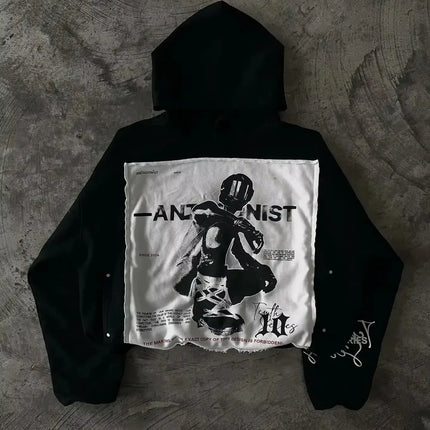 Y2K Retro Zipper Hoodies Women Harajuku Sexy Slim Fit Sweatshirt Autumn Skull Graphic Embroidery Hooded Jacket Gothic Clothing