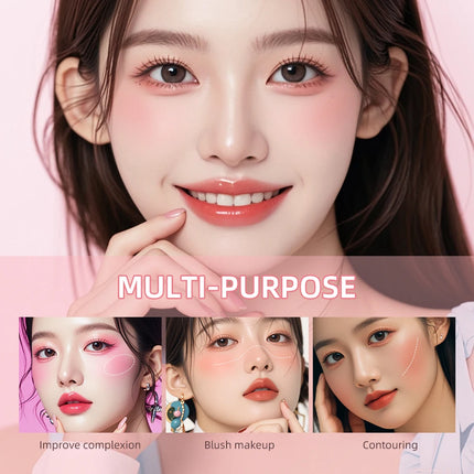 Soft Fog Blush Stick Face Blusher Patting Powder Blusher for Cheeks Cute Korean Style Waterproof Blush Sponge Brush Head 3Colors