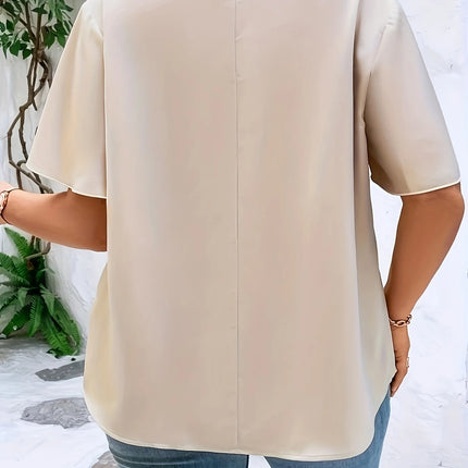 Plus SizeTemperament Blouse Casual Loose Woman Shirt Elegant Short Sleeve Blouse Weekday