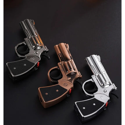 Gun Ignitor Windproof Metal Inflatable Cigar Lighter Inflatable Switchable Fire Pistol Cigarettes Lighters & Smoking Accessories