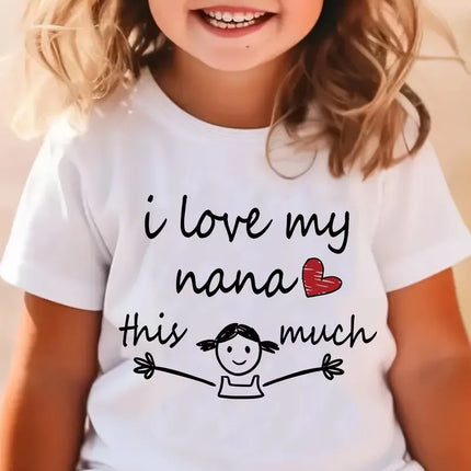 Girl Comfortable Leisure Cotton T-shirt Children's Short-Sleeved Shirt English Alphabet Print Summer Kid Fashion Trendy T-shirt