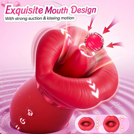 APP Bluetooth Control Mouth Vibrator Female Tongue Licking Breast Sucking Cunnilingus Flirting Vibrator Second Tide Masturbator