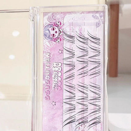 C-Curl 7-12mm Natural False Eyelashes Air Transparent Band Individual Lashes Cluster Korean Wispy Soft V Shaped Lash Extension