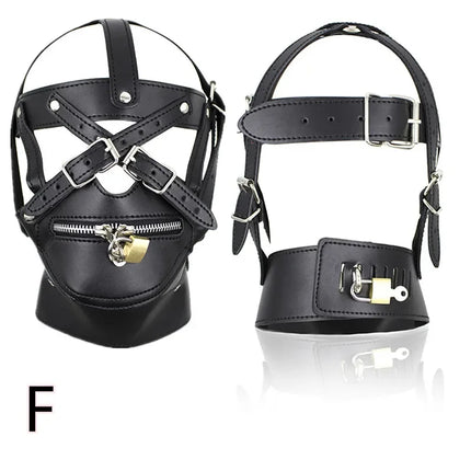 Head Mask BDSM Hood Restraint Strap Erotic Sex Toys For Woman Couples Bondage Set Mouth Gag Ball Slave Adult Game Sex Products