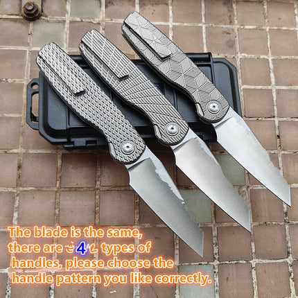 Brown Cortex XL Front Flipper JUFULE Titanium Ceramic Bearings 154CM Steel Pocket EDC Tool Camping Hunting Outdoor Folding Knife