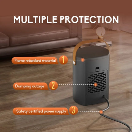 Portable Desk Heater 1500W Digital Display PTC Ceramic Fast Heating 20-45°C Adjustable 70° Oscillation Remote Black
