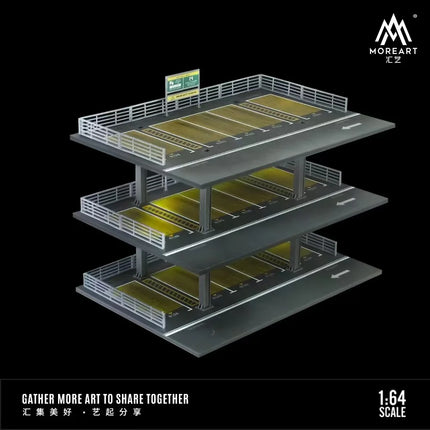 TimeMicro&MoreArt 1:64 Japanese three-storey parking building garage storage display scene - stock - fast delivery