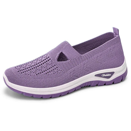 2025 New Mesh Women Vulcanized Shoes High Quality Women Sneakers Slip On Flats Shoes Women Loafers Plus Size 42 Walking Flat