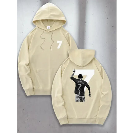 Sports Fashion Men Hoodie Pullover Ronaldo Letter 7 Print Casual Exercise Hoodie Fall Winter Long Sleeve Cotton Sudadera Hoodies