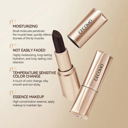 GECOMO Black Magic Lipstick - Moisturizing Gloss, Long-Lasting, Temp-Sensitive Color Change, Lip Hydration,Korean makeup