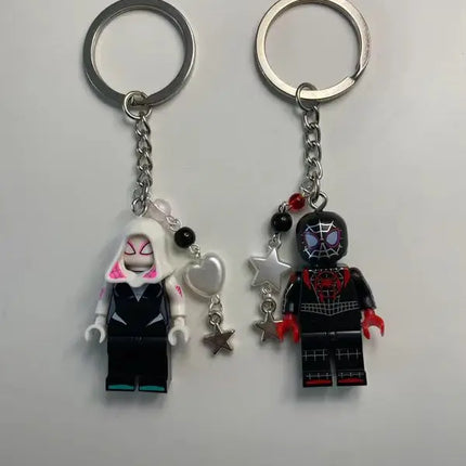 Handmade spider couple keychain, Y2K, the best gift.