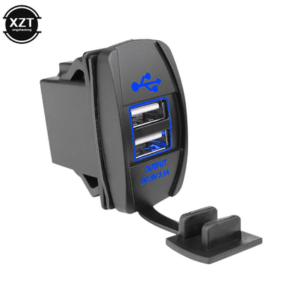3.1A Dual USB Charger Socket Rocker Switch Waterproof Power Outlet for Car Boat Trucks RV Marine Vehicles Rocker Switch Panel