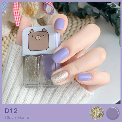 D12 Dingxiang Manor 2-Bottle Set Nail Polish No-Bake Quick-Dry Long-Lasting Peelable Water-Based Triple Color Nail Polish