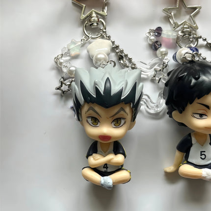 Karasuno High School Volleyball Club Sitting Charms, Handmade Y2K Accessories, Unique Anime Collectibles, Perfect Gift for Fans