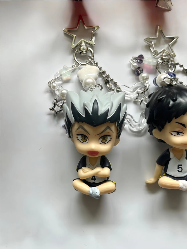 Karasuno High School Volleyball Club Sitting Charms, Handmade Y2K Accessories, Unique Anime Collectibles, Perfect Gift for Fans