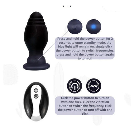 Fox Tail Anal Plug with Remote Control Vibrating - Faux Fur & Silicone Role Play Adult Toy Multi-Color BDSM Sex Toys for Couples