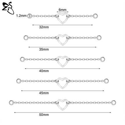 ZS 1 Piece Stainless Steel Nose Chain 32MM-50MM Bridge Piercing Sharp Cone Tassel Dangle Nostril Piercings Jewellery Accessories