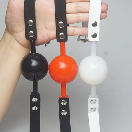 Bdsm Gag Leather Bondage,Solid Silicone Slave Mouth Gag Ball,Restraints,Harness Restriction,Sex Toys for Couples,SM Adult Games