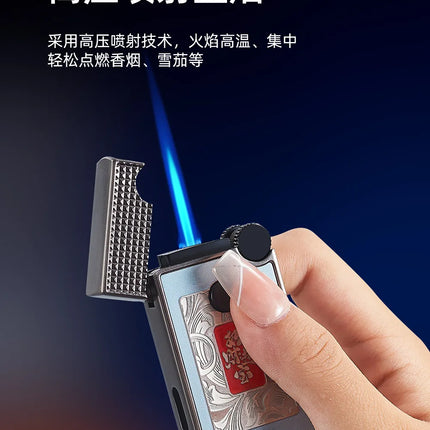 JOBON New Style Direct-jet Visible Transparent Gas Chamber Inflatable Lighter Windproof Men's Metal Cigarette Lighter Gift
