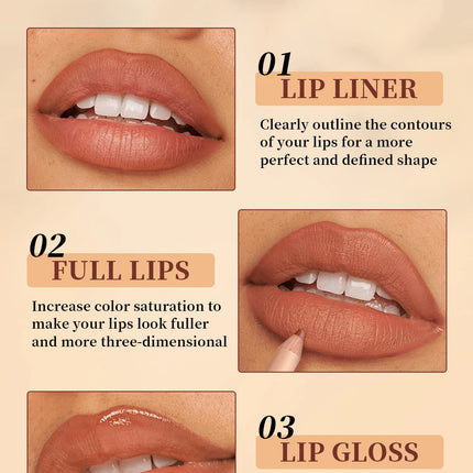 12 piece matte lipliner set, smooth and easy to apply, non smudging and non fading, natural makeup effect
