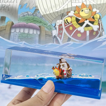 Going Merry Floating Ship Figure Fluid Liquid Thousand Sunny Barcos Decor Floating Boat Drift Barcos Living Room Decoration Gift