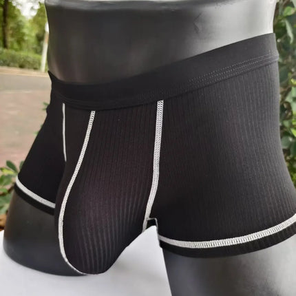 Large-bag personalized design men's underwear, sweat-absorbing, thin, breathable, U-convex four-corner men's underwear