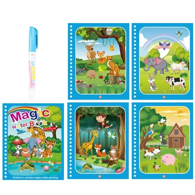 Drawing Coloring Books for Kids Magic Water Book with Pen 2 To 4 Years Old Children Learning  Education Toy Baby Montessori Toys