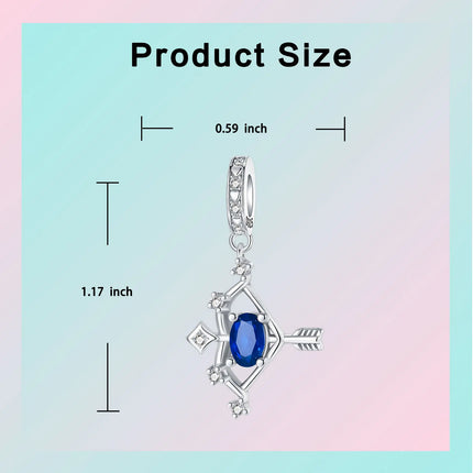 925 Sterling Silver January-December Birthday Stone Love Zircon Pendant Bead Fit Charms Necklace Bracelet Women Jewelry DIY Gift