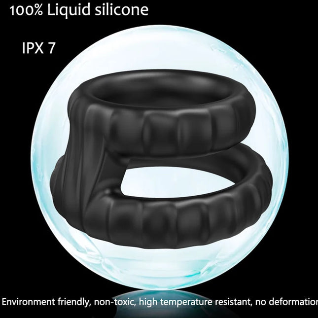 2 Types Silicone Cock Ring Scrotal Stretcher Delay Ejaculation Penis Ring Enlargement Male Chastity Device Sex Toys for Men