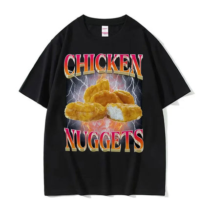 Funny Chicken Nuggets Vintage Style Meme Graphic T-shirt Women Hip Hop Gothic T Shirt Comfort T-shirts Graphic T Shirts Harajuku
