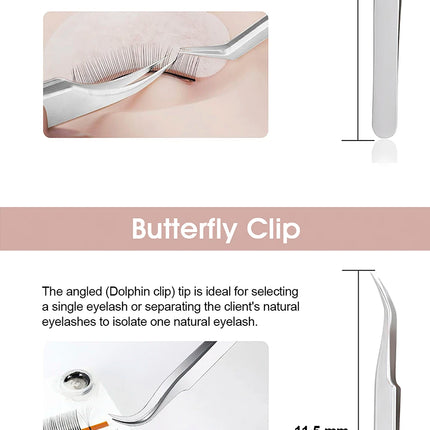 1 Pcs MASSCAKU Eyelash Tweezers Extension Stainless Steel Superhard Tweezers Non-Magnetic Professional Pincet Lashes Makeup tool